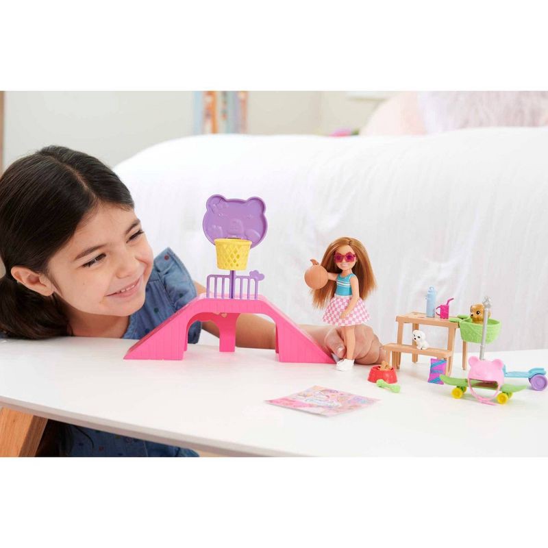 slide 2 of 6, Barbie Chelsea Doll and Accessories Skatepark Playset with 2 Puppies and 15+ pc, 1 ct