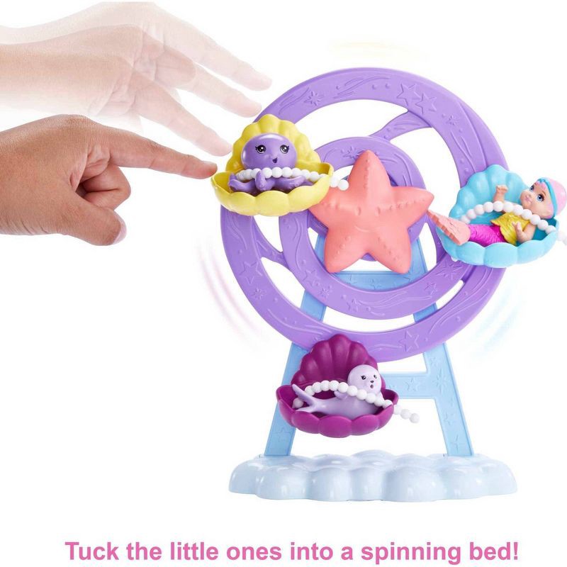 slide 3 of 6, Barbie Mermaid Doll Nurturing Playset with Merbaby Octopus and Seal, 1 ct