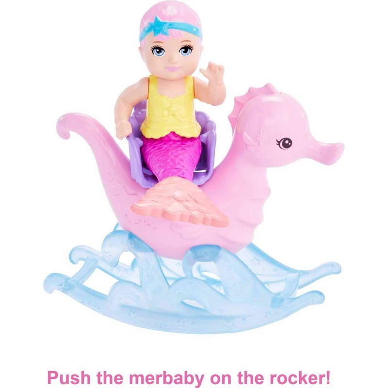 slide 4 of 6, Barbie Mermaid Doll Nurturing Playset with Merbaby Octopus and Seal, 1 ct