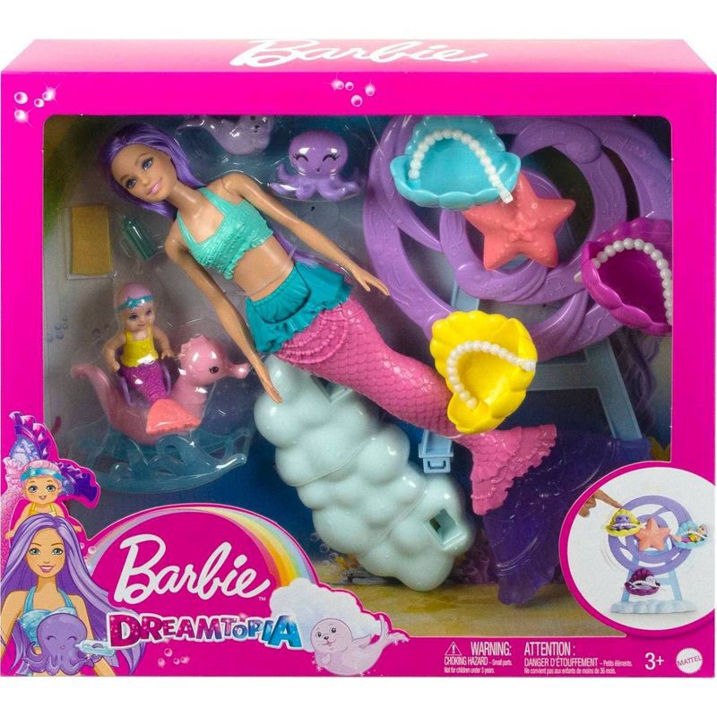 slide 6 of 6, Barbie Mermaid Doll Nurturing Playset with Merbaby Octopus and Seal, 1 ct