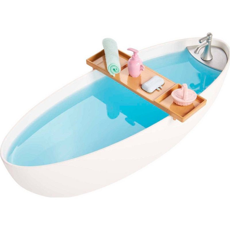 slide 2 of 6, Barbie Doll & Bathtub Playset - Confetti Soap & Accessories - Blonde, 1 ct
