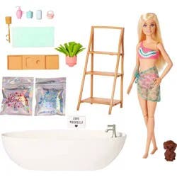Barbie Doll & Bathtub Playset - Confetti Soap & Accessories - Blonde