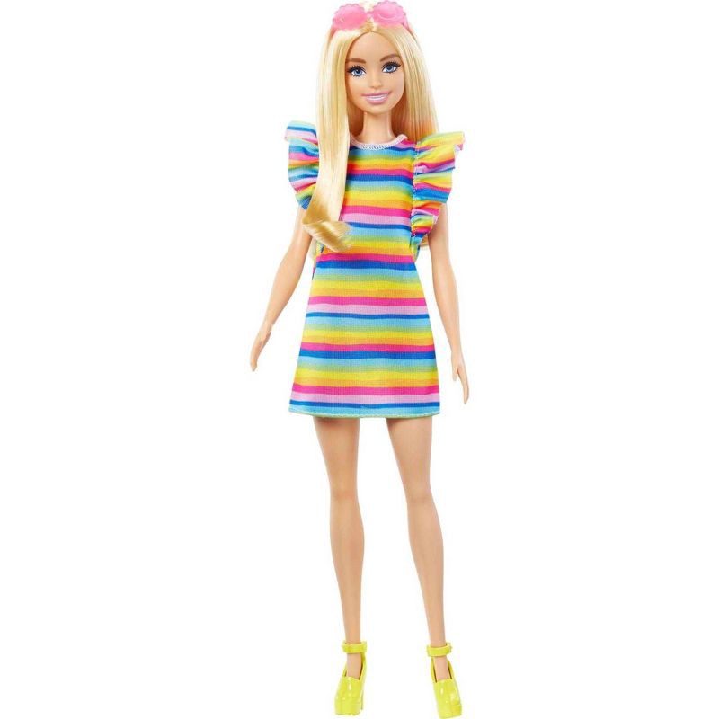 slide 1 of 1, Barbie Fashionistas Doll with Braces and Rainbow Dress, 1 ct