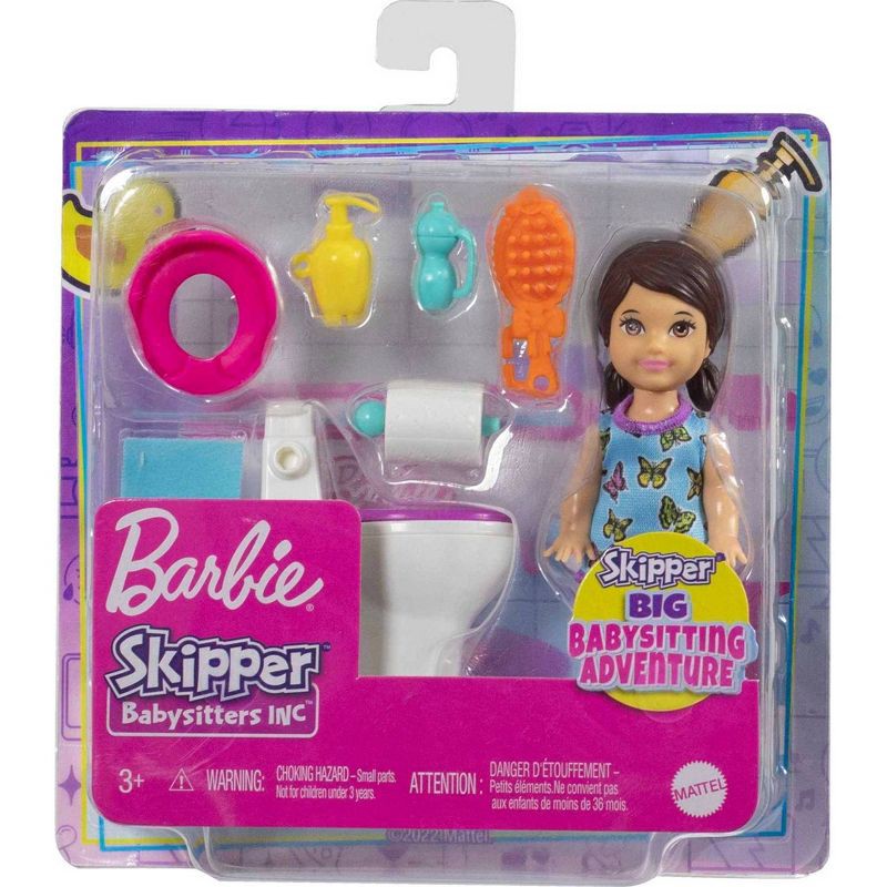 slide 5 of 6, Barbie Skipper Babysitters Inc Doll Set with Toilet, 1 ct