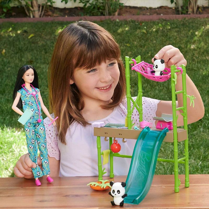 slide 2 of 6, Barbie Panda Care and Rescue Playset with Color-Change and 20+ pc, 1 ct
