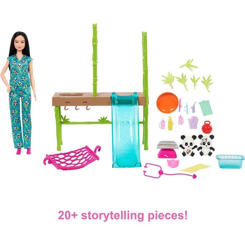 slide 5 of 6, Barbie Panda Care and Rescue Playset with Color-Change and 20+ pc, 1 ct