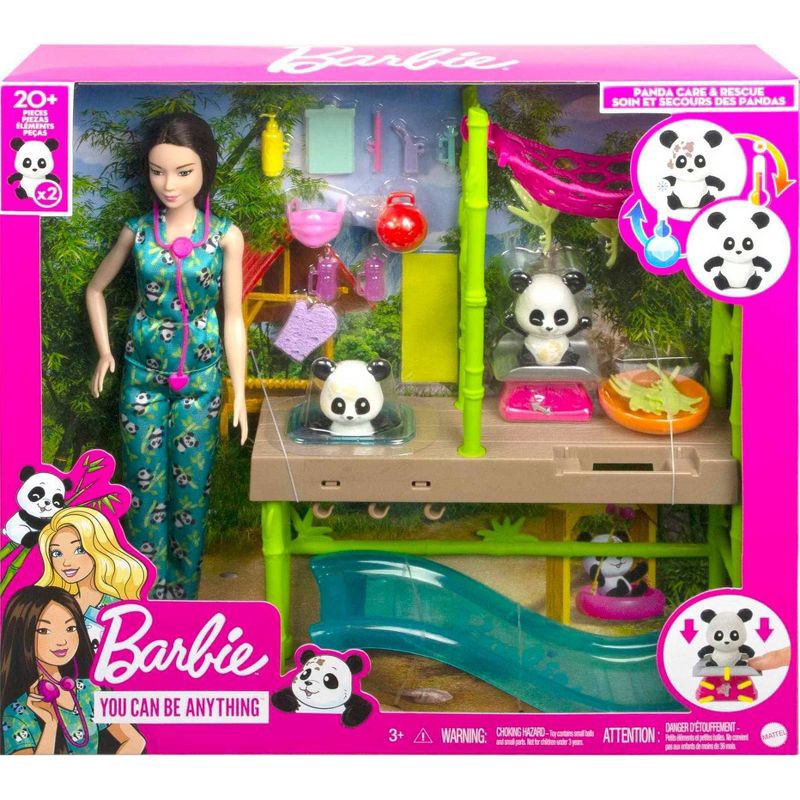 slide 6 of 6, Barbie Panda Care and Rescue Playset with Color-Change and 20+ pc, 1 ct
