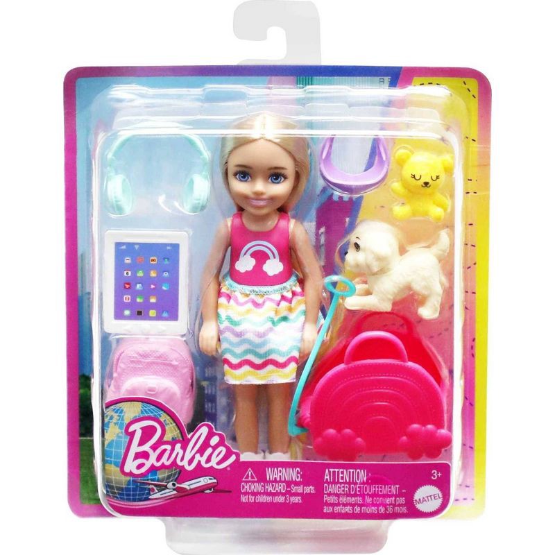 slide 6 of 6, Barbie Toys, Chelsea Doll and Accessories Travel Set with Puppy, 1 ct