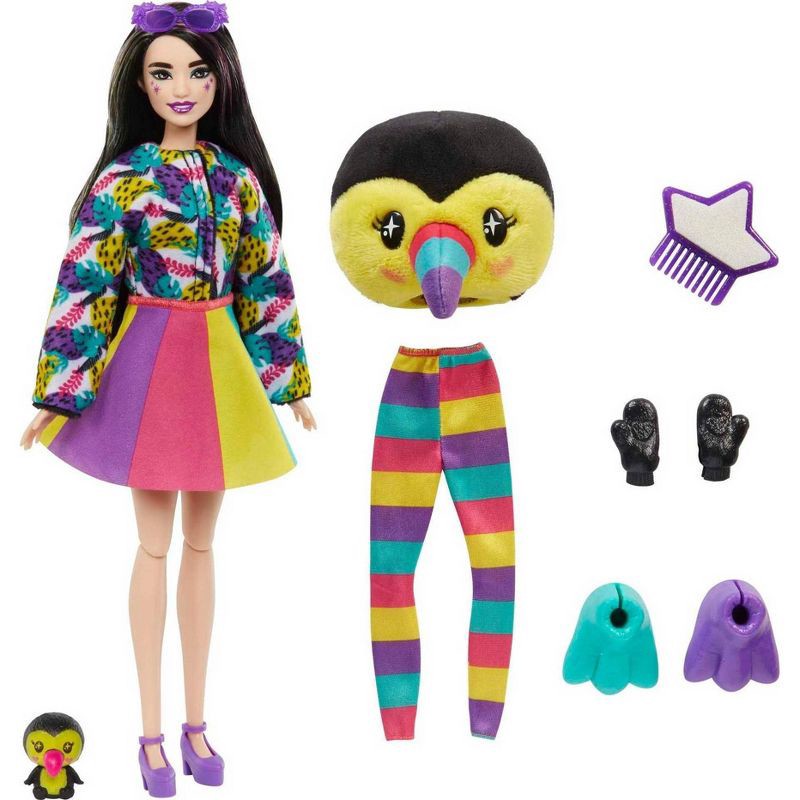slide 2 of 6, Barbie Cutie Reveal Jungle Series Toucan Doll, 1 ct