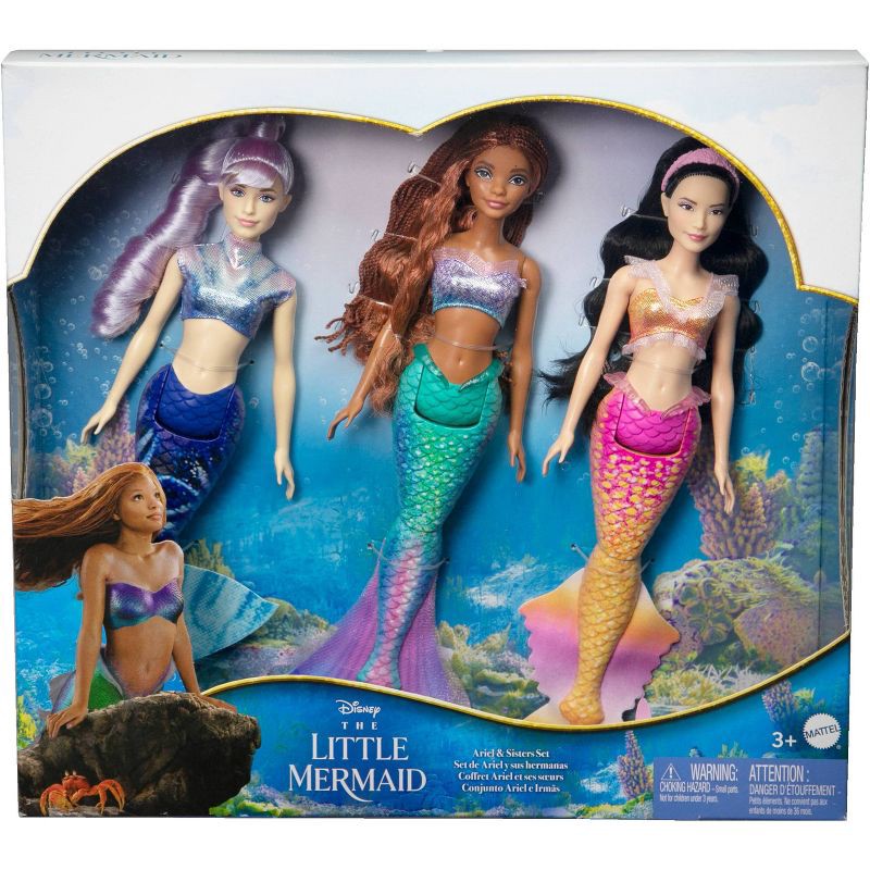 slide 6 of 6, Disney Princess Disney The Little Mermaid Ariel and Sisters Doll Set with 3 Fashion Mermaid Dolls, 1 ct