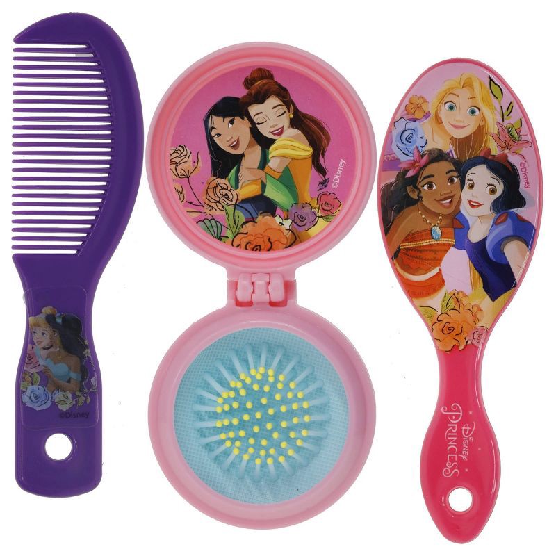 slide 3 of 5, Disney Princess Pop-Up Hair Brush & Mirror Set, 1 ct