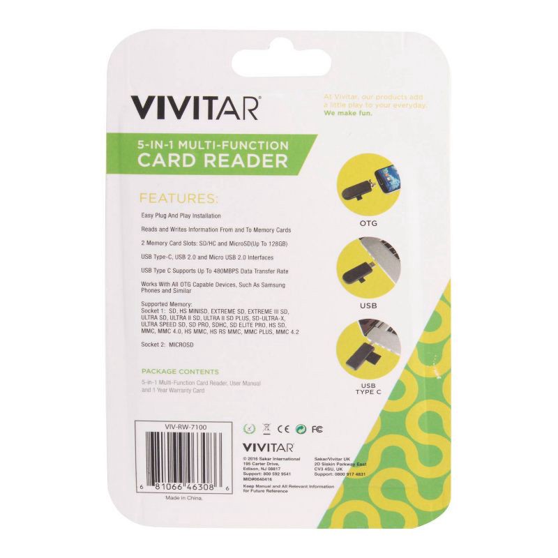 slide 3 of 8, Vivitar Desktop 5-in-1 USB Card Reader, 1 ct