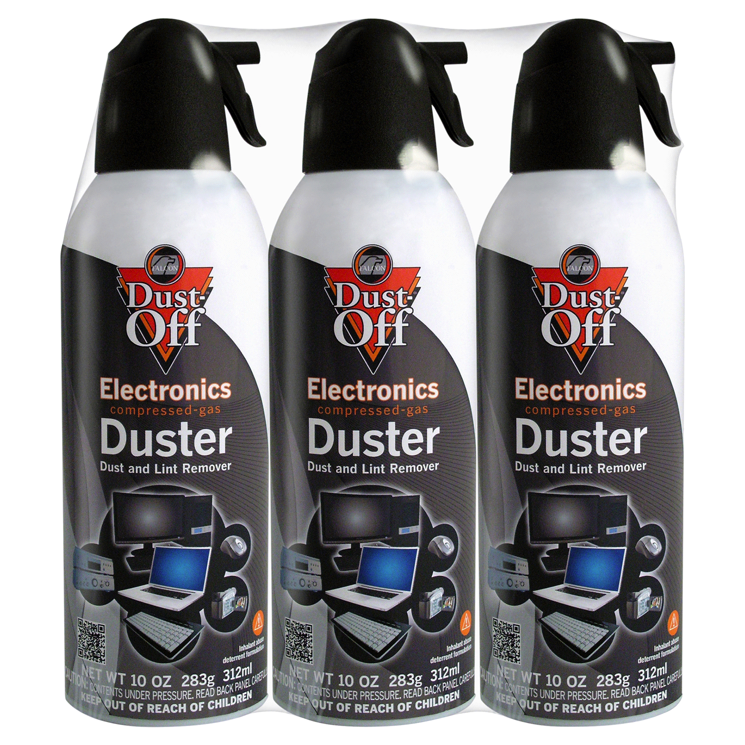 slide 1 of 1, Dust-Off Falcon Dust-Off aerosol compressed gas (152a) disposable cleaning duster, 3-count, 10 oz