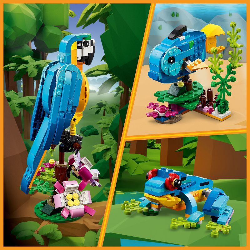 slide 4 of 6, LEGO Creator 3 in 1 Exotic Parrot Animals Building Toy 31136, 1 ct