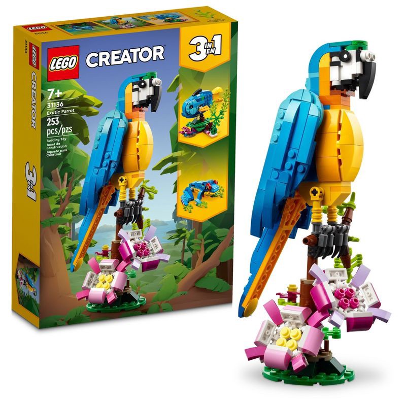 slide 1 of 6, LEGO Creator 3 in 1 Exotic Parrot Animals Building Toy 31136, 1 ct