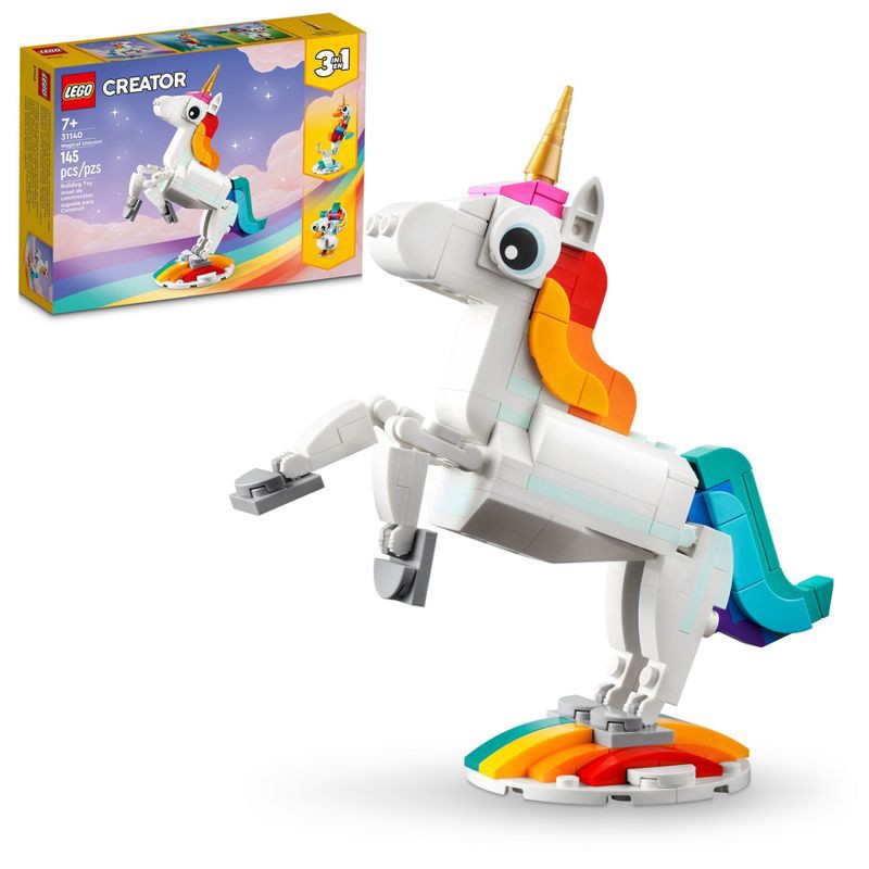 slide 1 of 6, LEGO Creator 3 in 1 Magical Unicorn Toy Animal Playset 31140, 1 ct