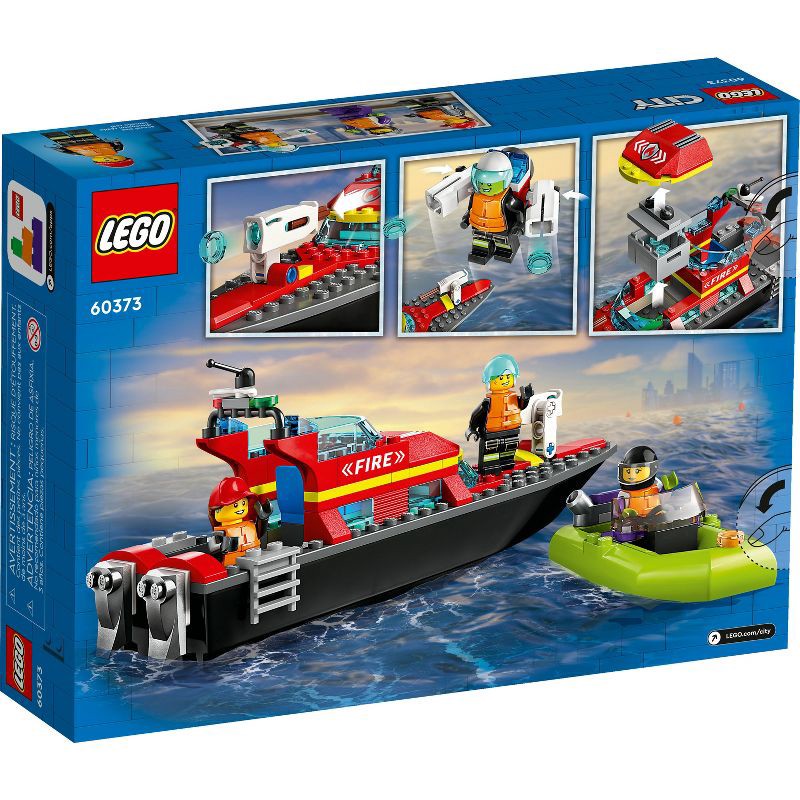 slide 4 of 6, LEGO City Fire Rescue Boat Toy, Floats on Water Set 60373, 1 ct