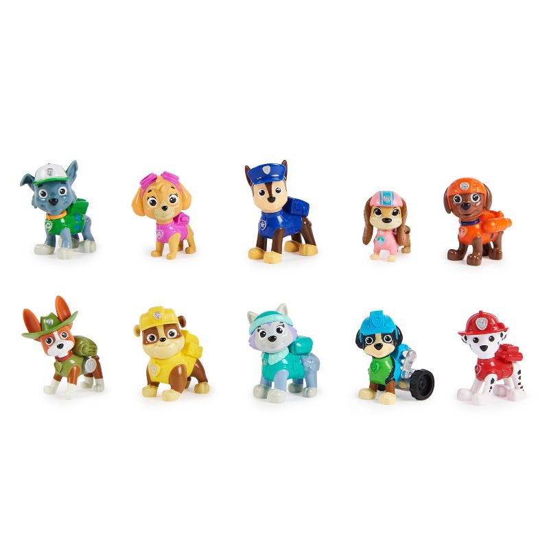 Kids Paw Patrol Mini Figures Set Of 6 - Rocky, Zuma, Skye, Rubble, Marshall  & Chase : Target