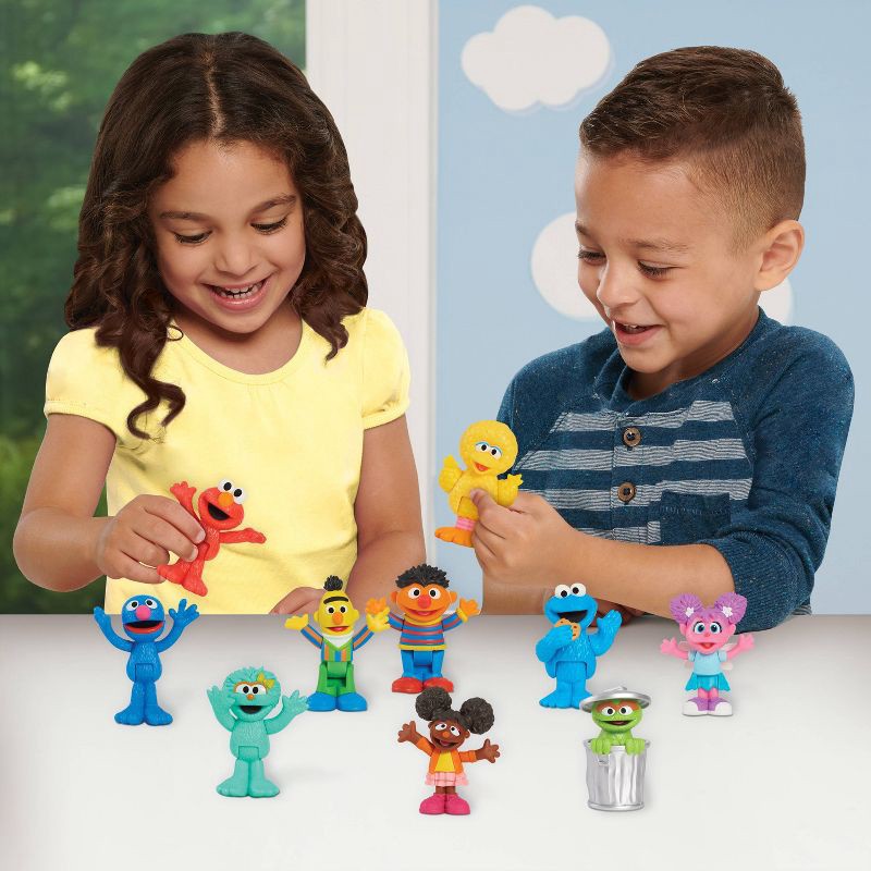 slide 2 of 9, Just Play Sesame Street Neighborhood Friends Deluxe Figures 10pk (Target Exclusive), 10 ct