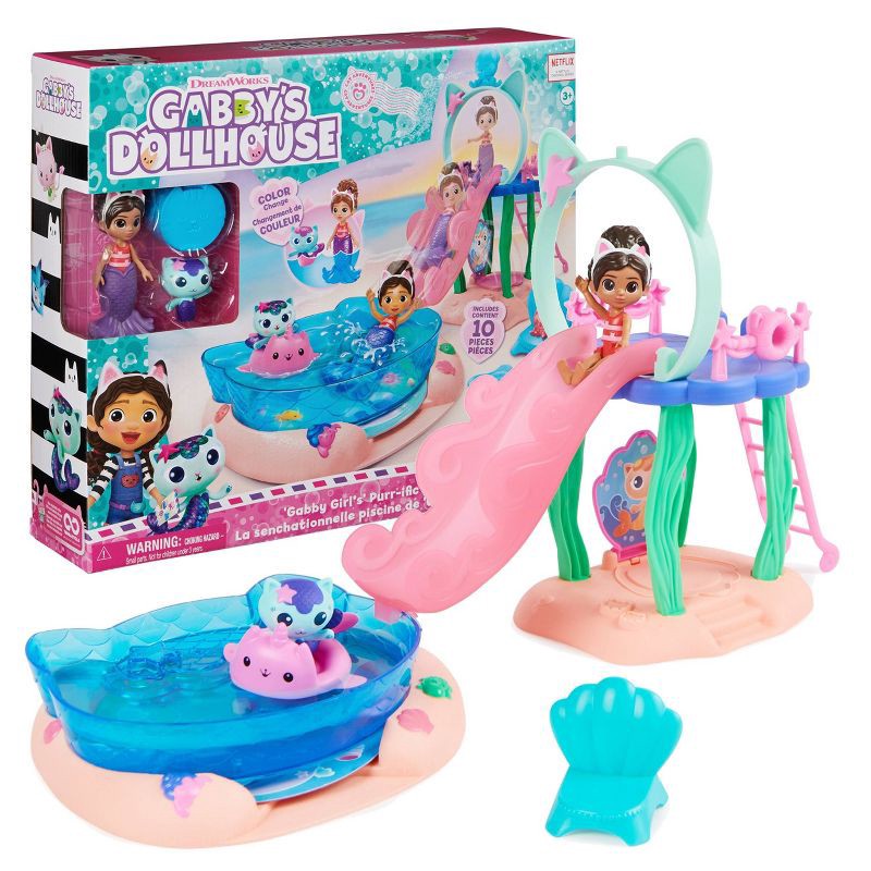 slide 1 of 9, Gabby's Dollhouse Pool Playset, 1 ct