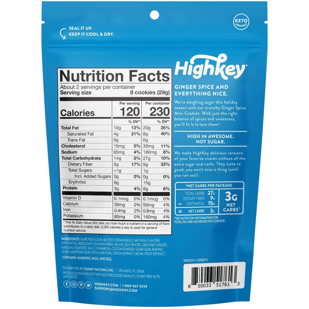 slide 2 of 5, HighKey Ginger Spice Mini Cookies - 2oz, 2 oz