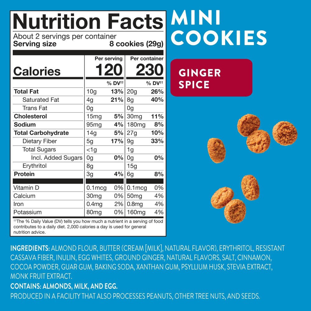 slide 5 of 5, HighKey Ginger Spice Mini Cookies - 2oz, 2 oz