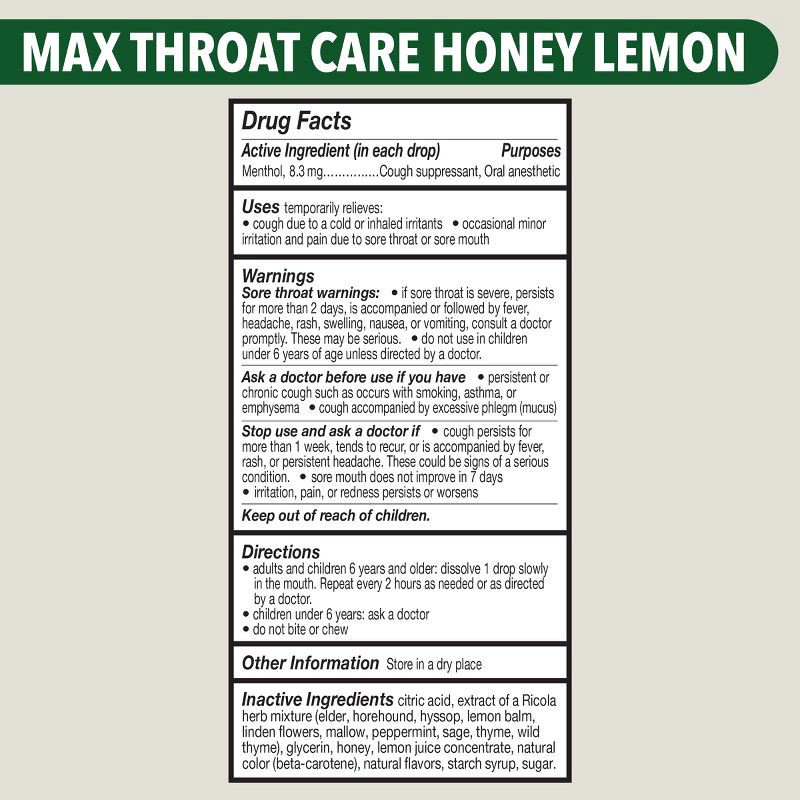 slide 7 of 8, Ricola Max Cough Drops - Honey Lemon - 34ct, 34 ct