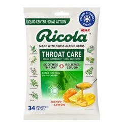 Ricola Max Throat Care - Honey Lemon Cough Drops - 34ct