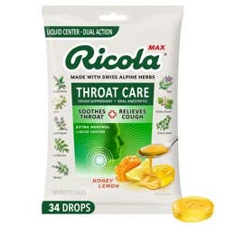 Ricola Max Cough Drops - Honey Lemon - 34ct