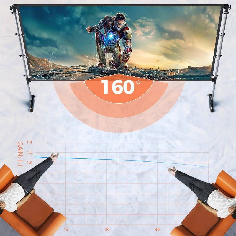 slide 2 of 7, Vankyo 100" Projector Screen with Stand, 1 ct