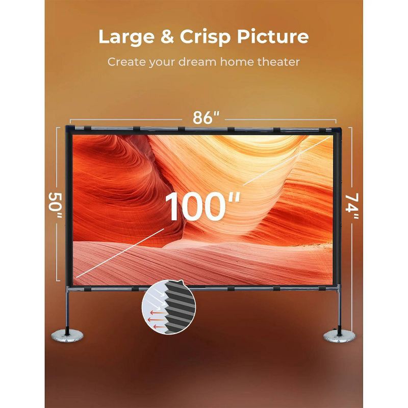 slide 3 of 7, Vankyo 100" Projector Screen with Stand, 1 ct