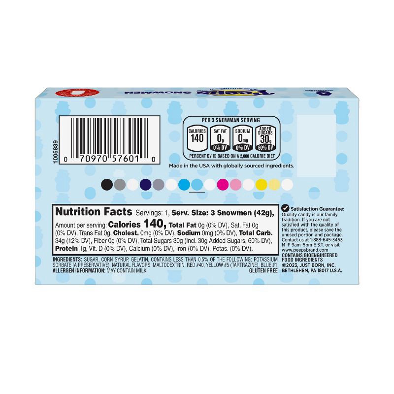 slide 6 of 7, Peeps Christmas Snowman Candy - 1.5oz/3ct, 3 ct; 1.5 oz