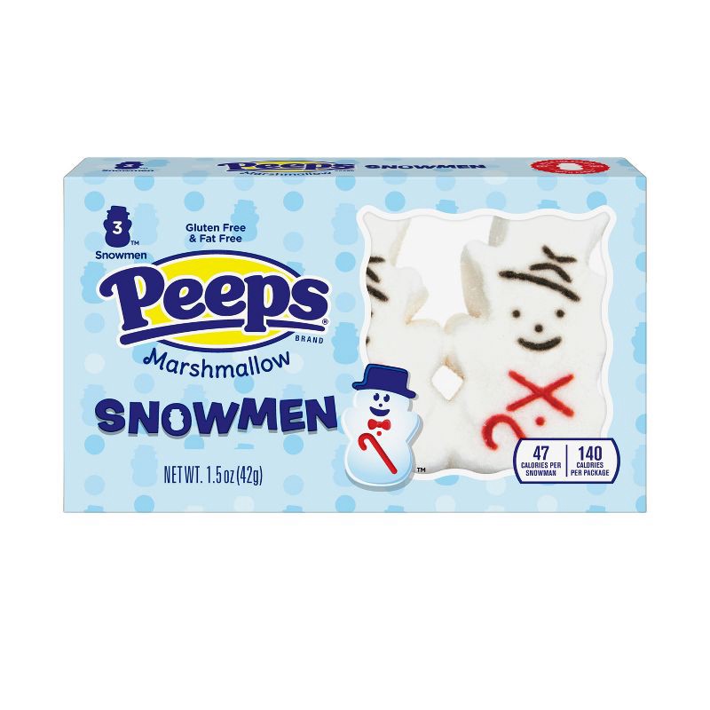slide 1 of 7, Peeps Christmas Snowman Candy - 1.5oz/3ct, 3 ct; 1.5 oz