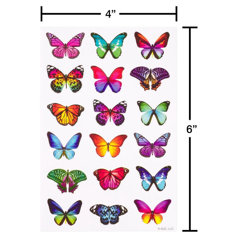 slide 4 of 5, American Greetings 132ct 8 Sheets Stickers For Kids' Butterflies and Flowers, 132 ct, 8 sheets