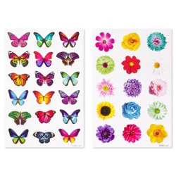 American Greetings 132ct 8 Sheets Stickers For Kids' Butterflies and Flowers