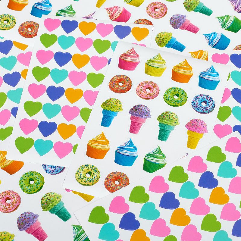 slide 3 of 5, 272ct Colorful Heart Stickers: Carlton Cards, Valentines & Birthday Stickers, 8 Sheets, All Ages, 272 ct, 8 sheets