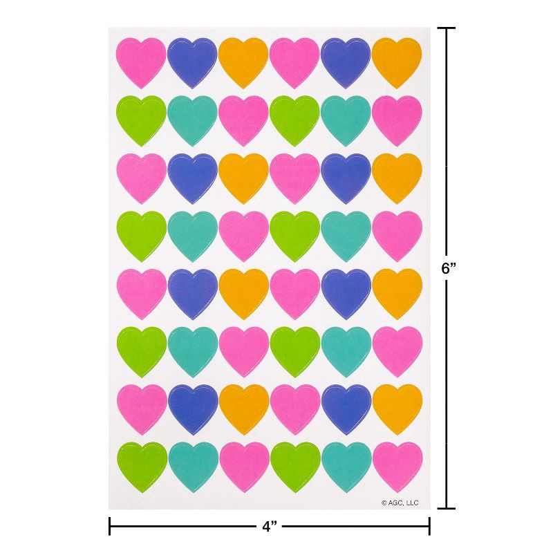 slide 4 of 5, 272ct Colorful Heart Stickers: Carlton Cards, Valentines & Birthday Stickers, 8 Sheets, All Ages, 272 ct, 8 sheets