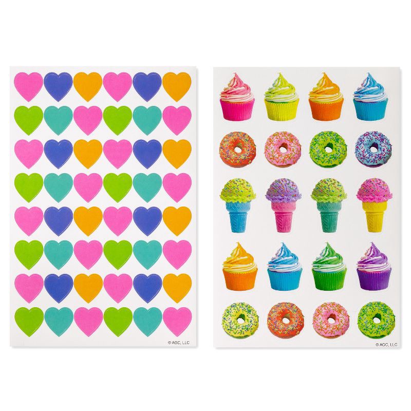 slide 1 of 5, 272ct Colorful Heart Stickers: Carlton Cards, Valentines & Birthday Stickers, 8 Sheets, All Ages, 272 ct, 8 sheets