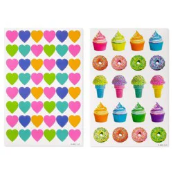 American Greetings 272ct 8 Sheets Stickers for Kids' Hearts and Cupcakes
