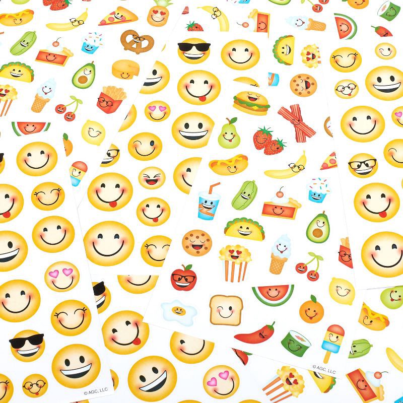 slide 5 of 5, American Greetings 224ct 8 Sheets Stickers for Kids' Smiley Emojis, 224 ct, 8 sheets