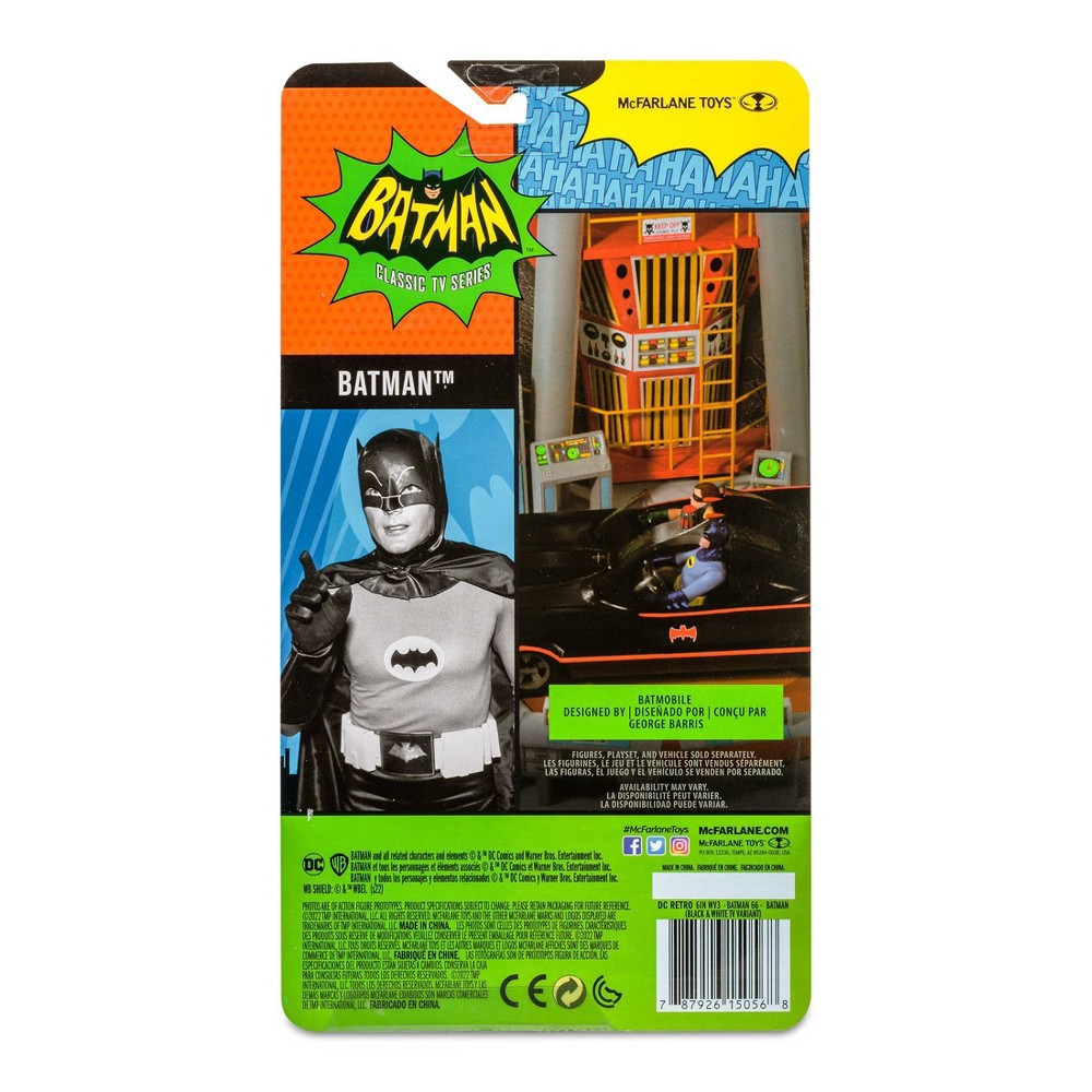 slide 9 of 9, McFarlane Toys DC Retro Batman 66 Action Figure - Batman (Black and White TV Variant), 1 ct