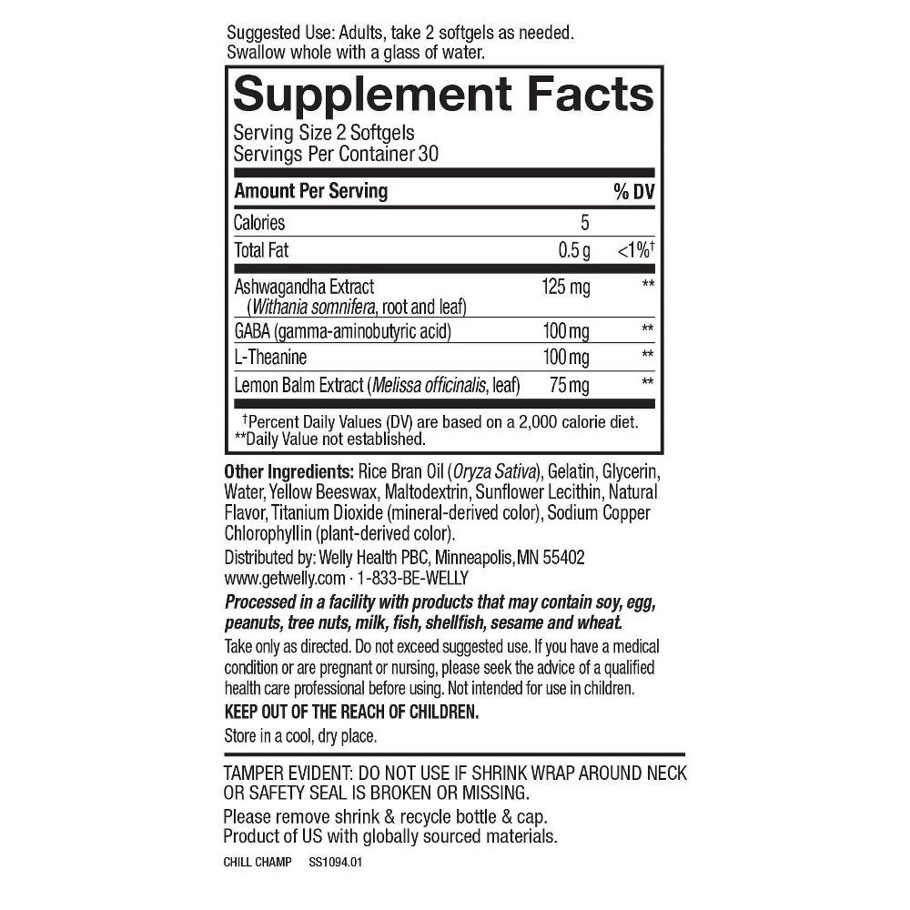 Welly Chill Champ Multivitamin Softgels - 60ct 60 ct | Shipt
