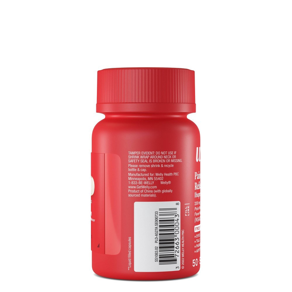 slide 2 of 5, Welly Ibuprofen Pain and Fever Reliever Softgels (NSAID) - 50ct, 50 ct