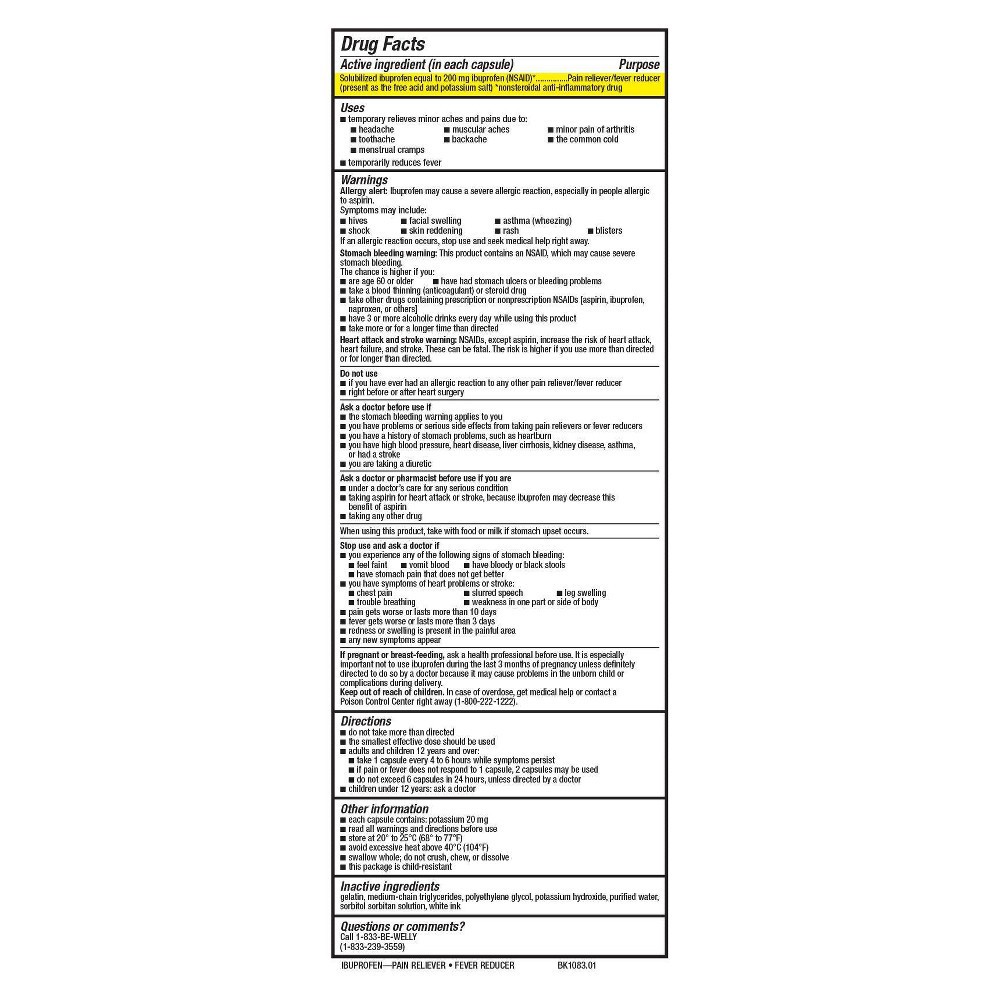 slide 5 of 5, Welly Ibuprofen Pain and Fever Reliever Softgels (NSAID) - 50ct, 50 ct