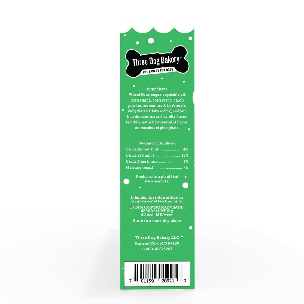 slide 4 of 4, Three Dog Bakery Holiday Carob and Peppermint Lick'n Crunch Cookie Dog Treats - 13oz, 13 oz