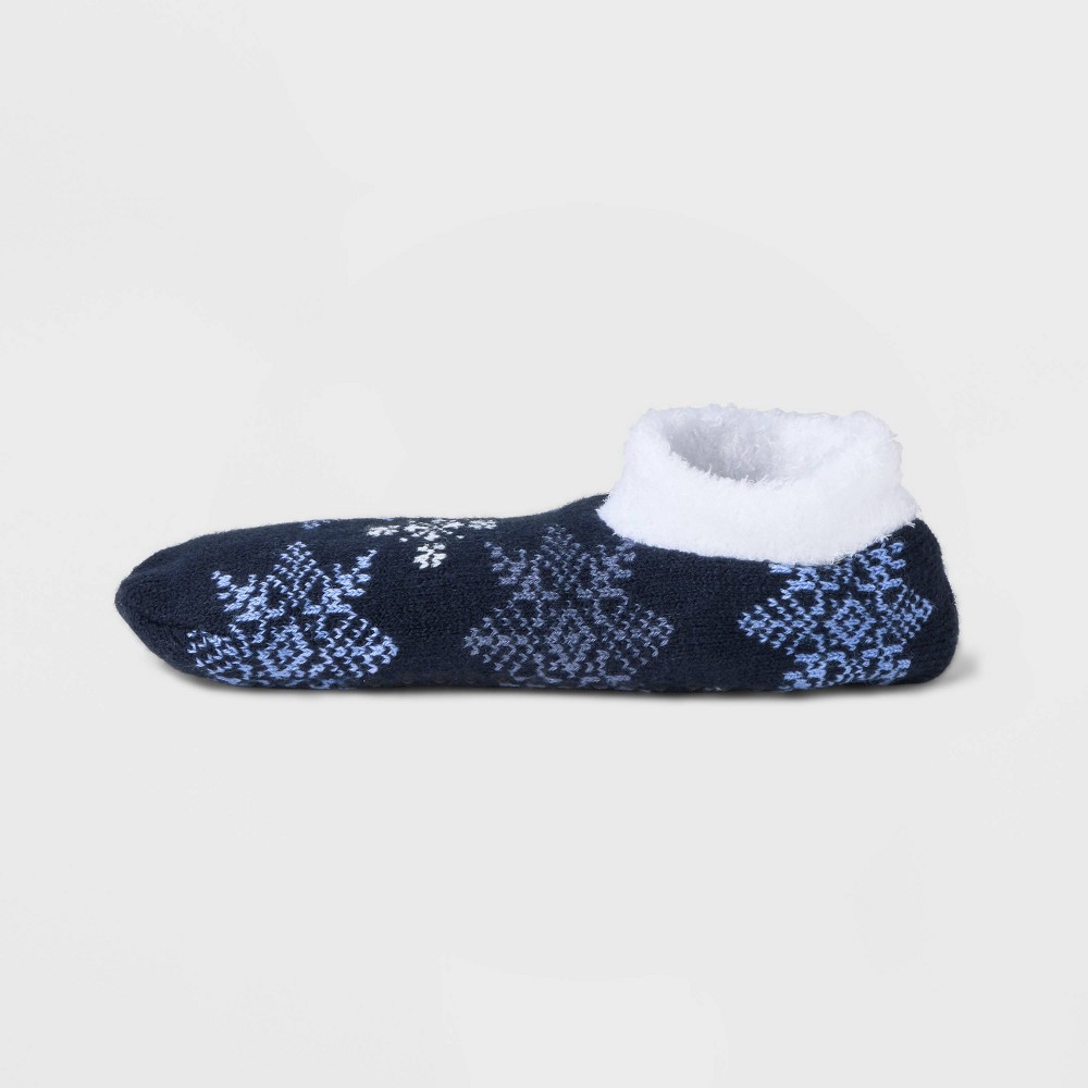 slide 2 of 5, Women's Snowflake Double Lined Cozy Booties - A New Day Navy Blue 4-10, 1 ct