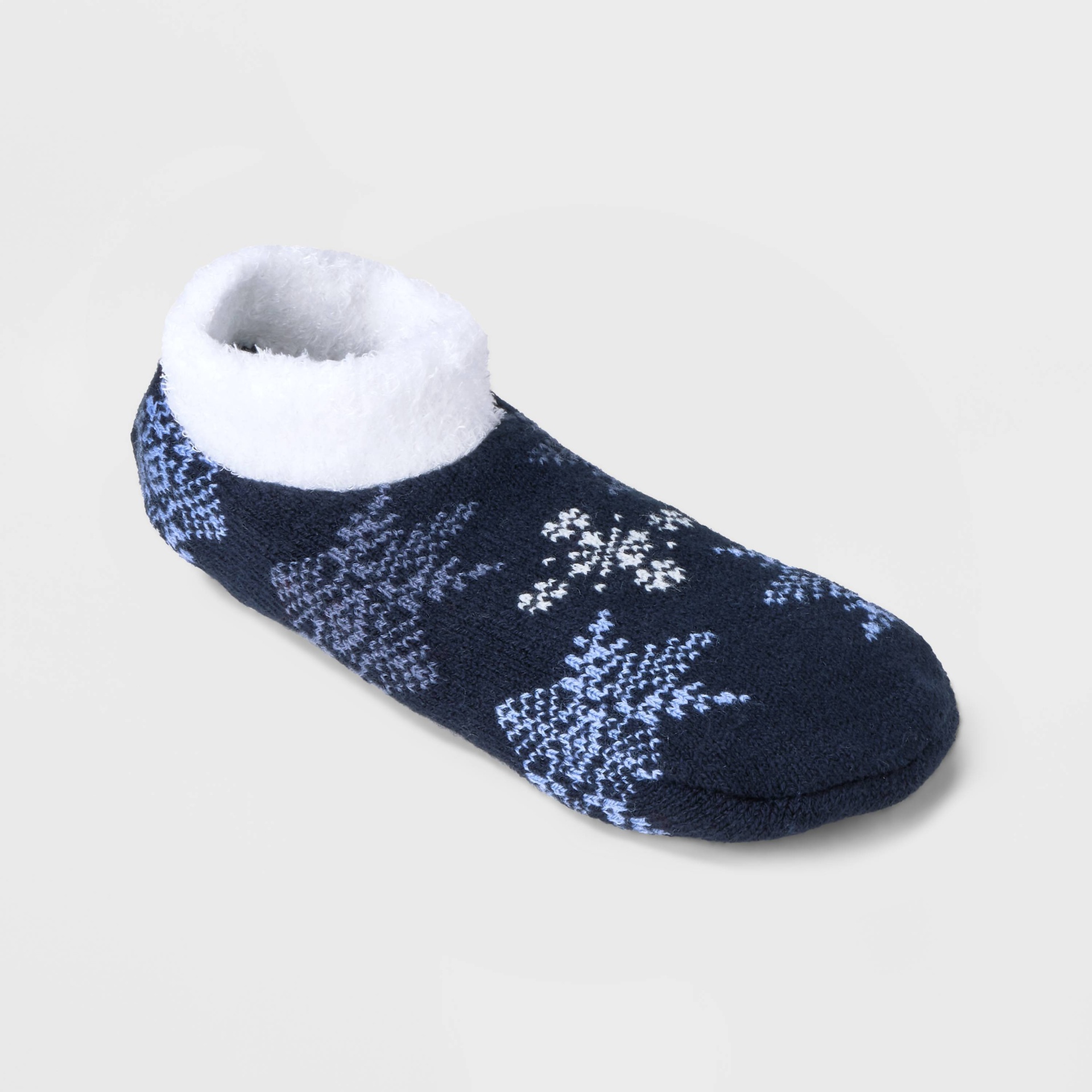 slide 1 of 5, Women's Snowflake Double Lined Cozy Booties - A New Day Navy Blue 4-10, 1 ct