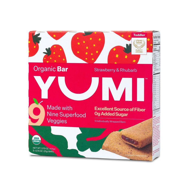 slide 7 of 7, YUMI Organic Strawberry and Rhubarb Baby Snack Bars - 3.7oz/5ct, 3.7 oz, 5 ct