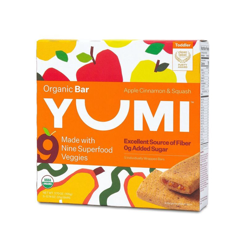 slide 7 of 7, YUMI Organic Apple and Cinnamon Squash Baby Snack Bar - 3.7oz/5ct, 3.7 oz, 5 ct