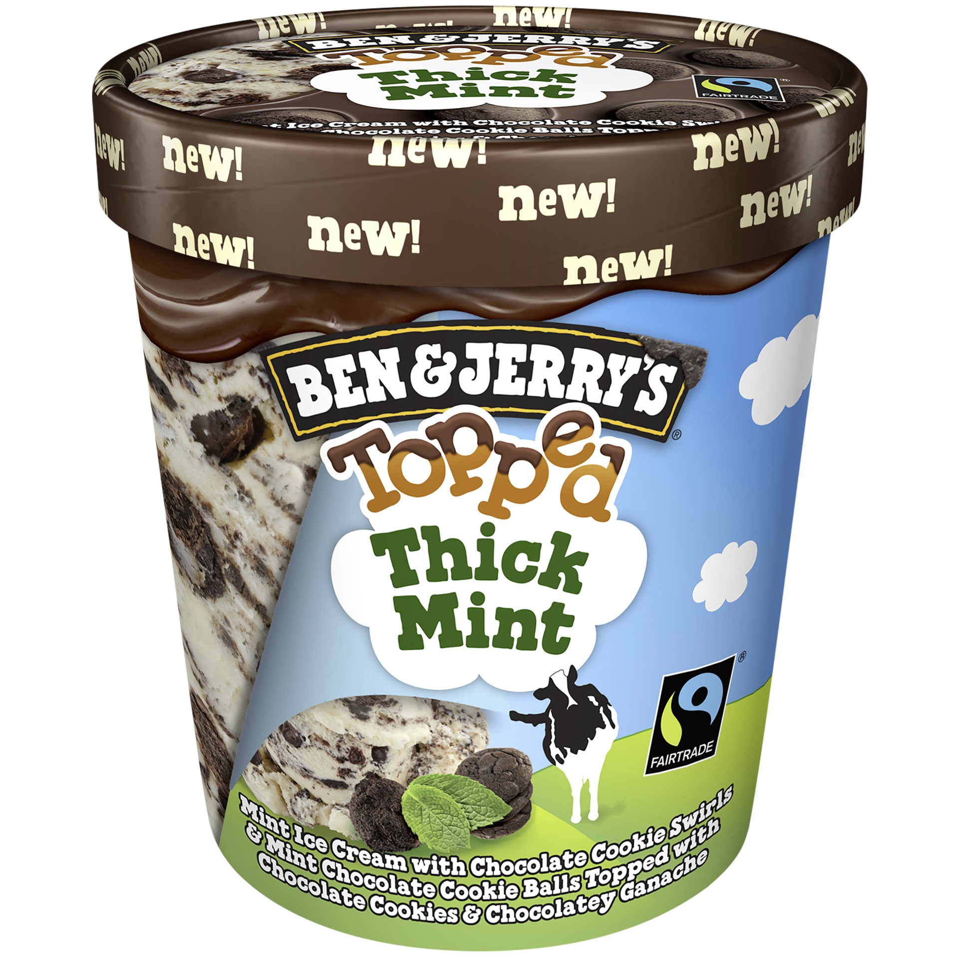 slide 1 of 6, Ben & Jerry's Topped Ice Cream, Thick Mint, 15.2 oz